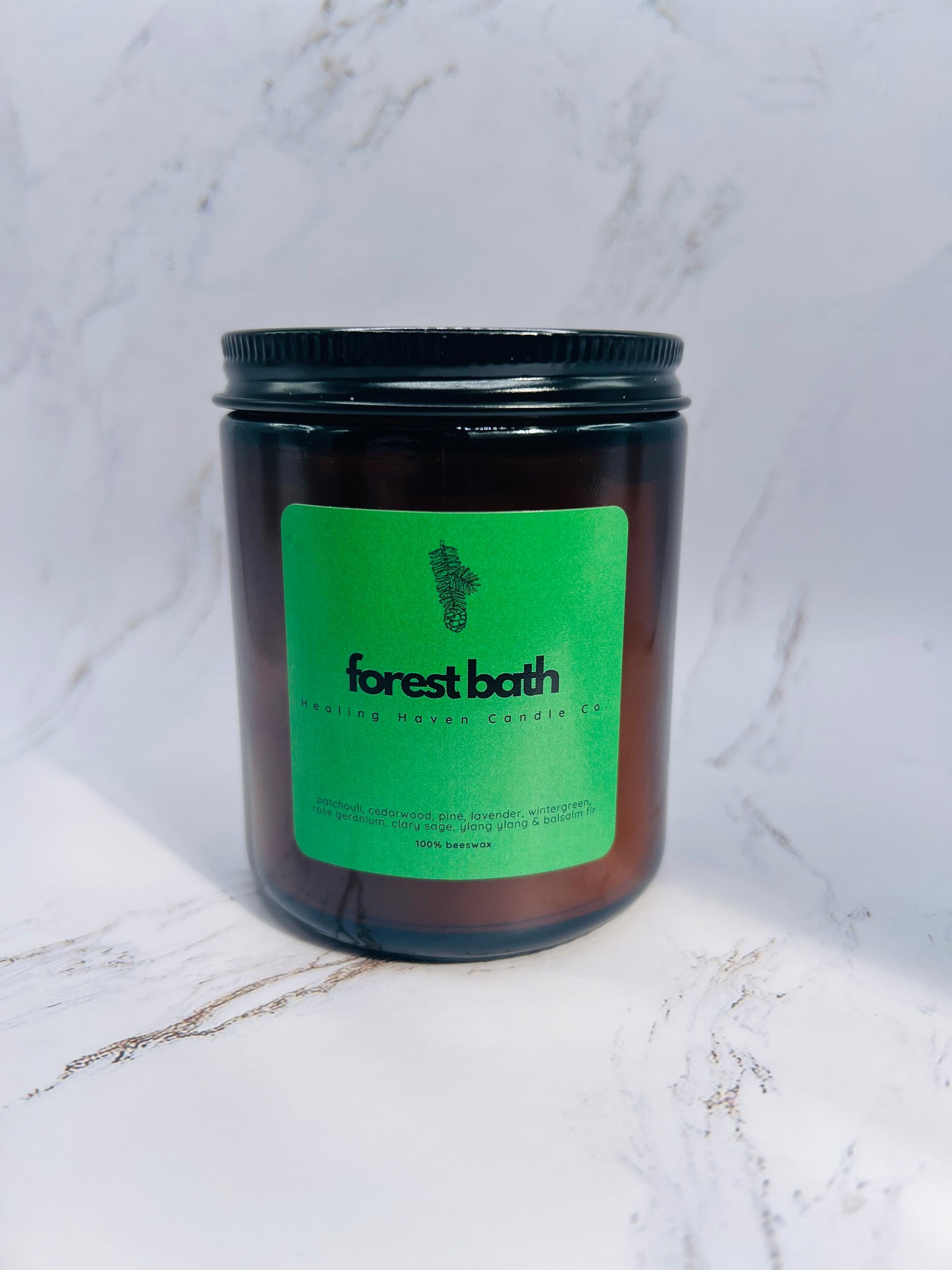 Forest Bath Candle, a blend of nine premium quality essential oils